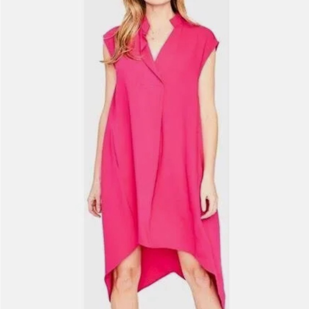 Rachel Roy Pink Harper Dress Asymmetrical High Low Shift Dress Loose Coral